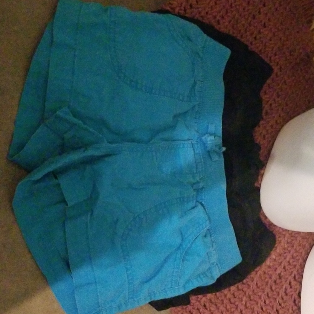 2 pairs of shorts blue and black